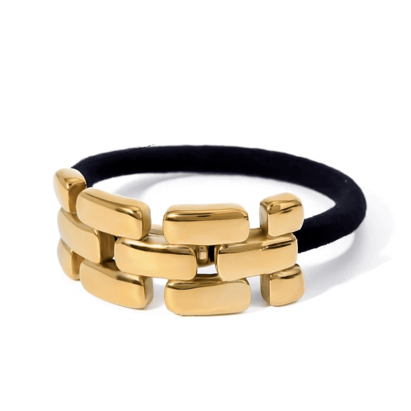 Stainless Steel Ria Gold Hair Tie (Set of 2)