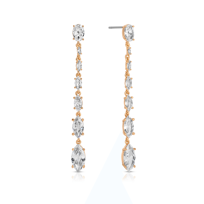 Dainty Marquise Oval Linear Earrings