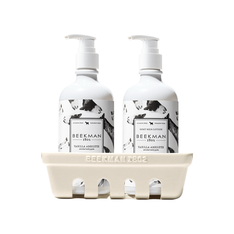 Lotion and Hand & Body Wash Ceramic Caddy Set: Vanilla Absolute