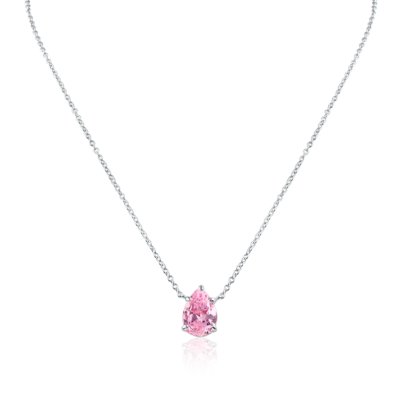 3 Cttw Pear Cz Drop Necklace 