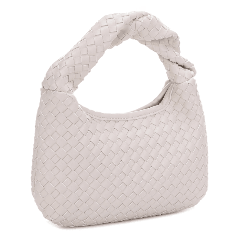 Libby Woven Vegan Leather Twist Handheld Bag 