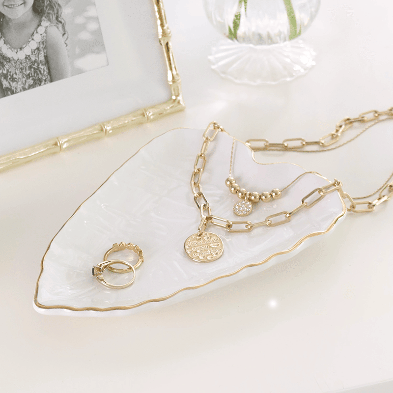 Shaped Trinket Tray, Leaf