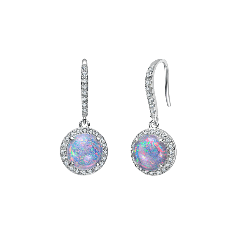 Halo Cluster Drop Dangle Earrings 