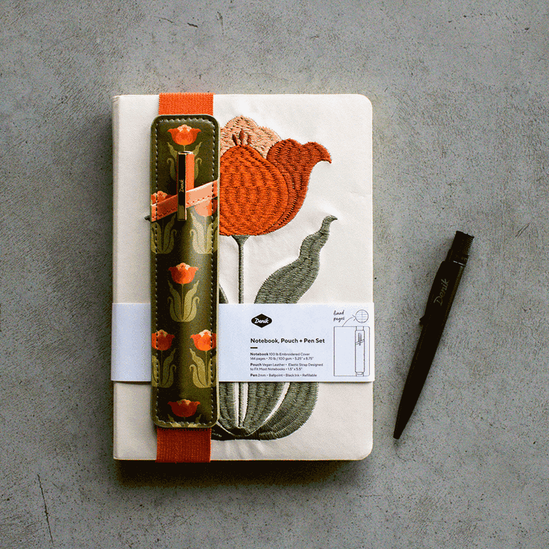 Tulip Notebook, Pouch, and Pen Set