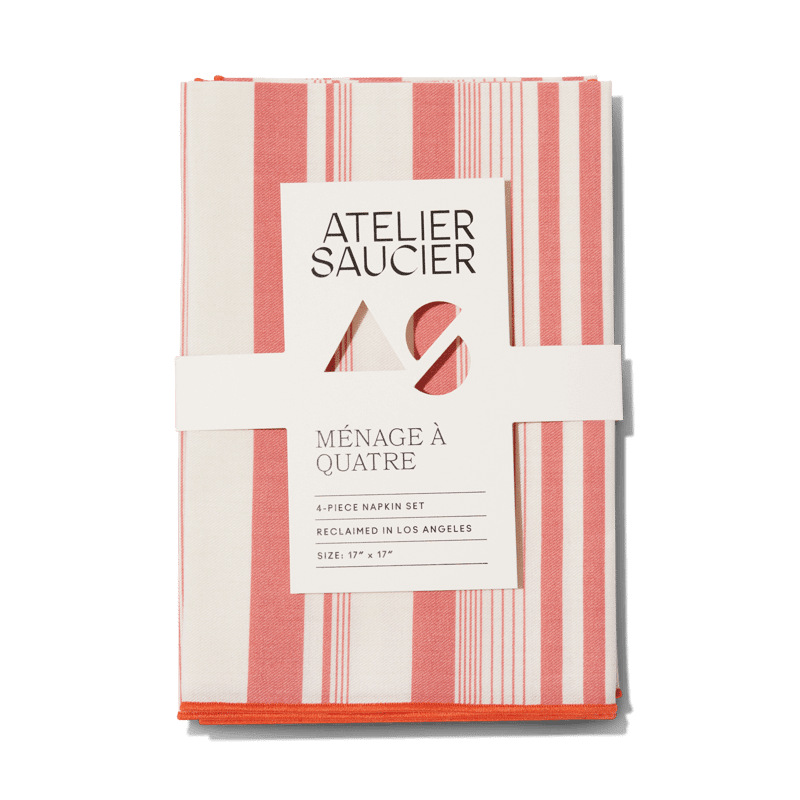 Guava Stripe Napkin Set