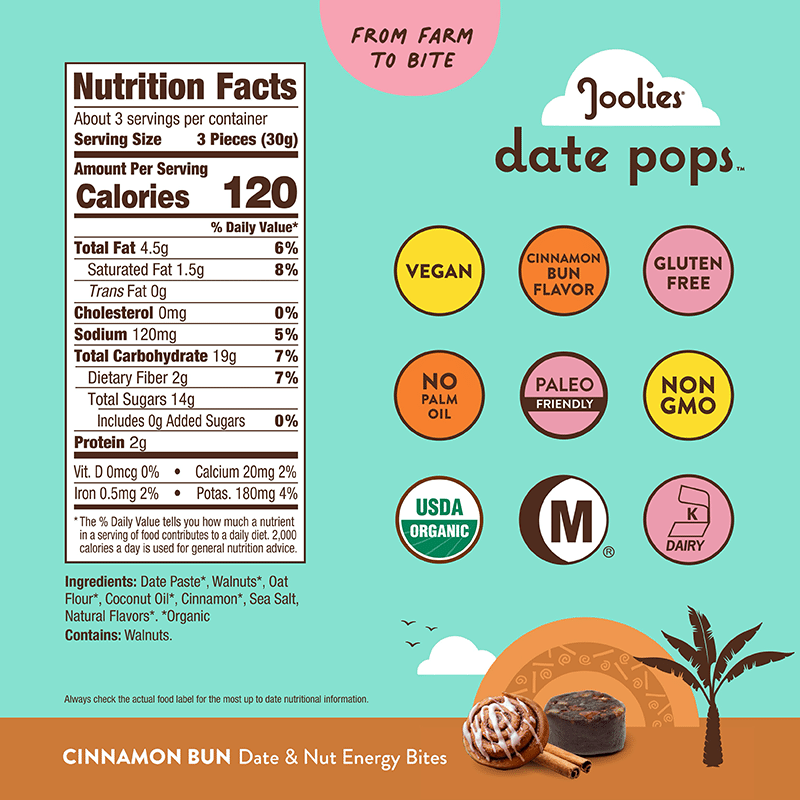 Organic Date Pops - Cinnamon Bun