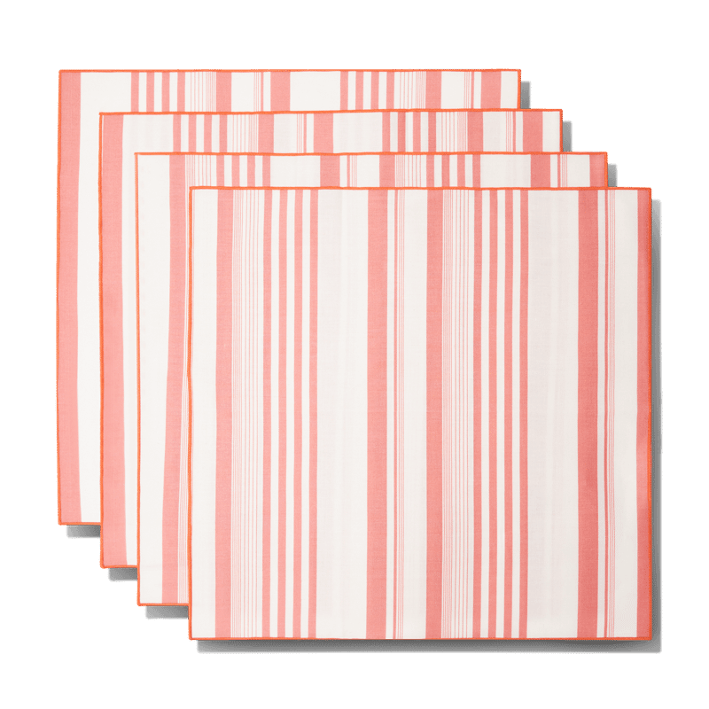 Guava Stripe Napkin Set