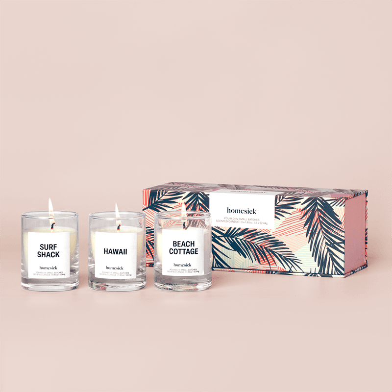 Beach Vacay Votive Candle Trio Set