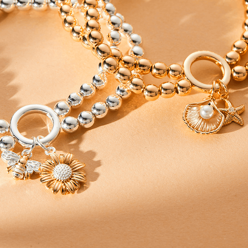 Shell + Starfish Double Stretch Bracelet