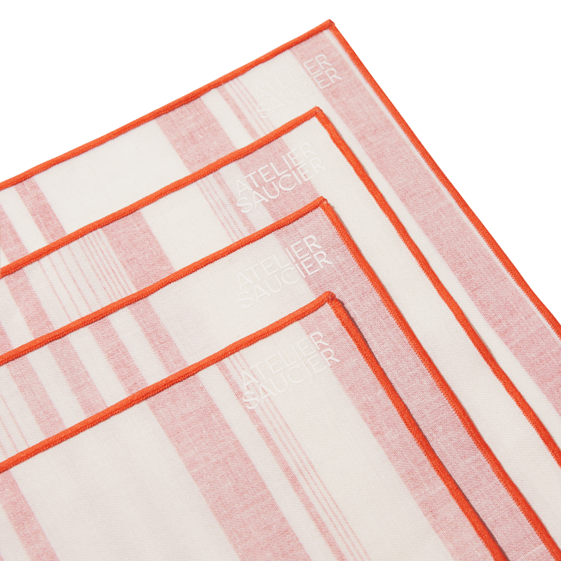 Guava Stripe Napkin Set