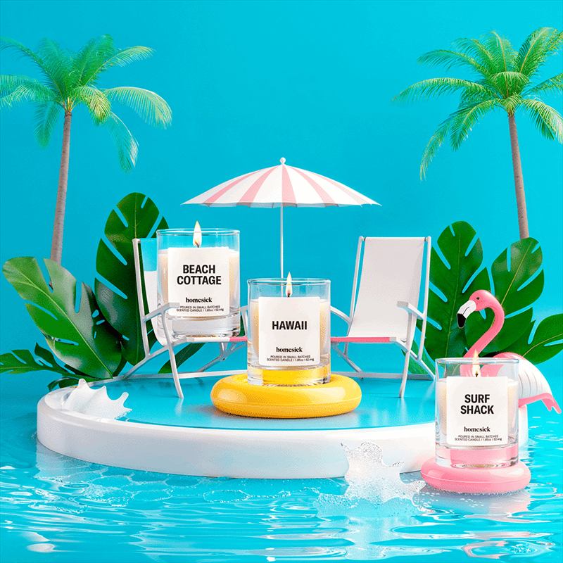 Beach Vacay Votive Candle Trio Set
