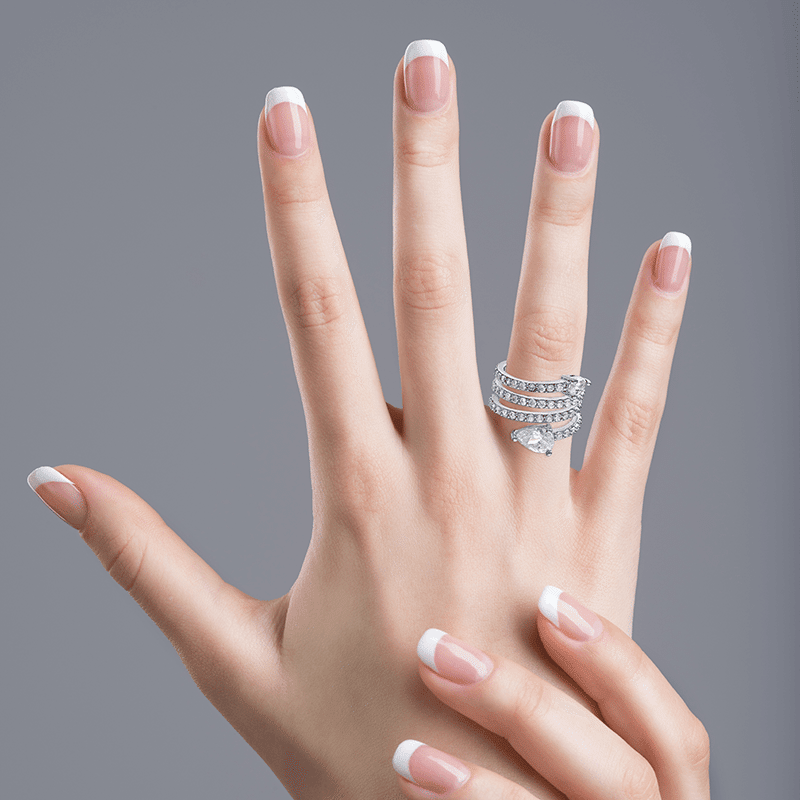 6 Cttw Pear/Rnd Cz Spiral Ring