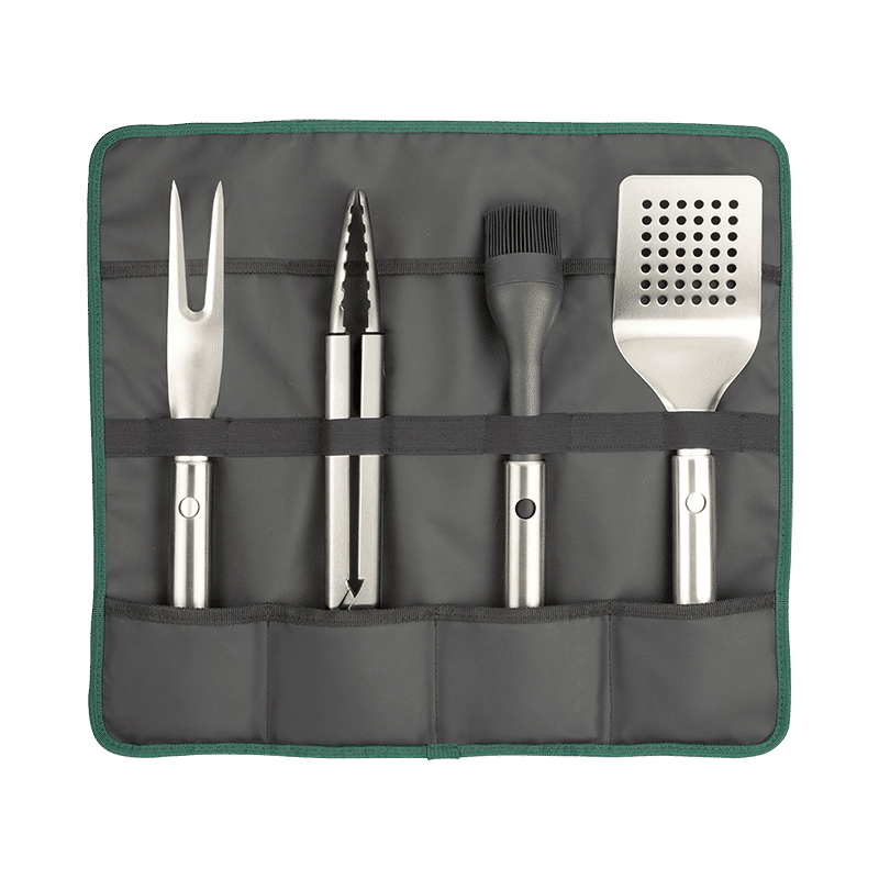 GrillOut 4 Piece BBQ Tool Set with Storage Case