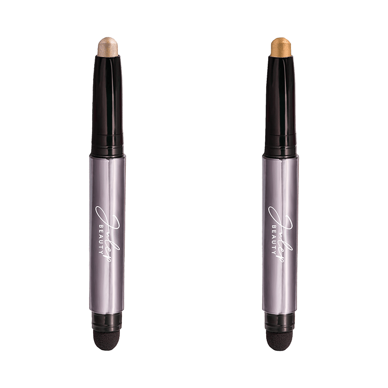 Eyeshadow 101 Créme-to-Powder Eyeshadow Stick Two Piece Set - Silver Moonlight Metallic & Honey Gold Metallic