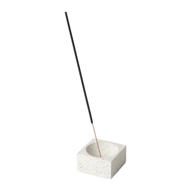 Square Incense Holder - White Terrazzo