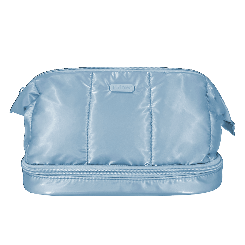 Metallic Beauty Case With Metallic Frame and Drop Bottom-ice