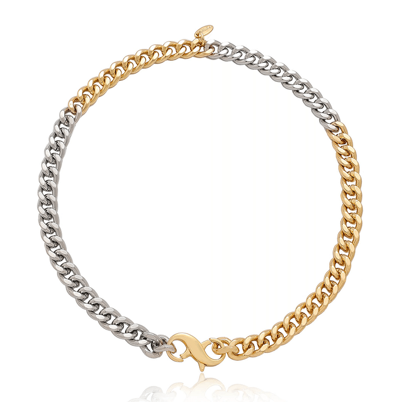 Mixed Metal Chain Link Necklace