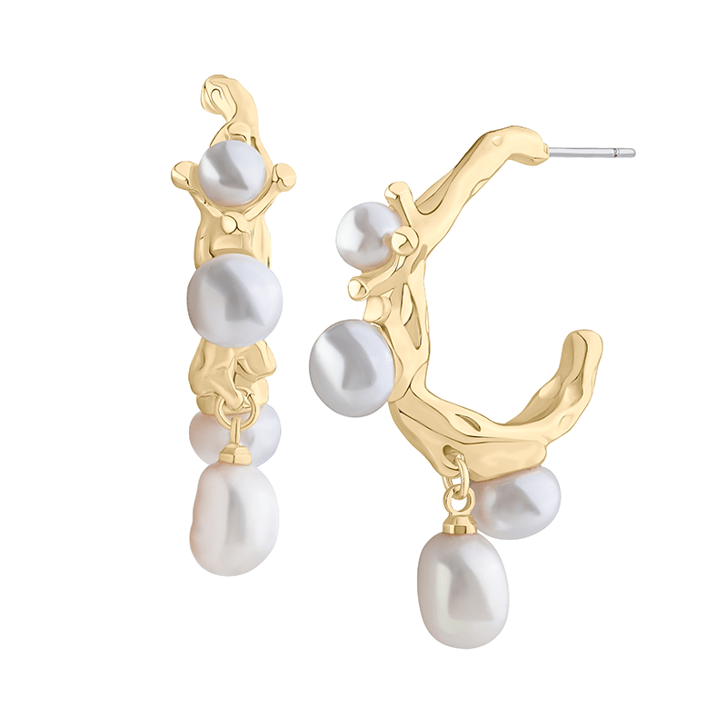 Iris/Pearl Drop Earrings