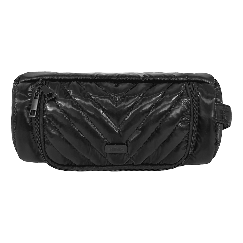Chevron Barrel Hanging Toiletry - Black