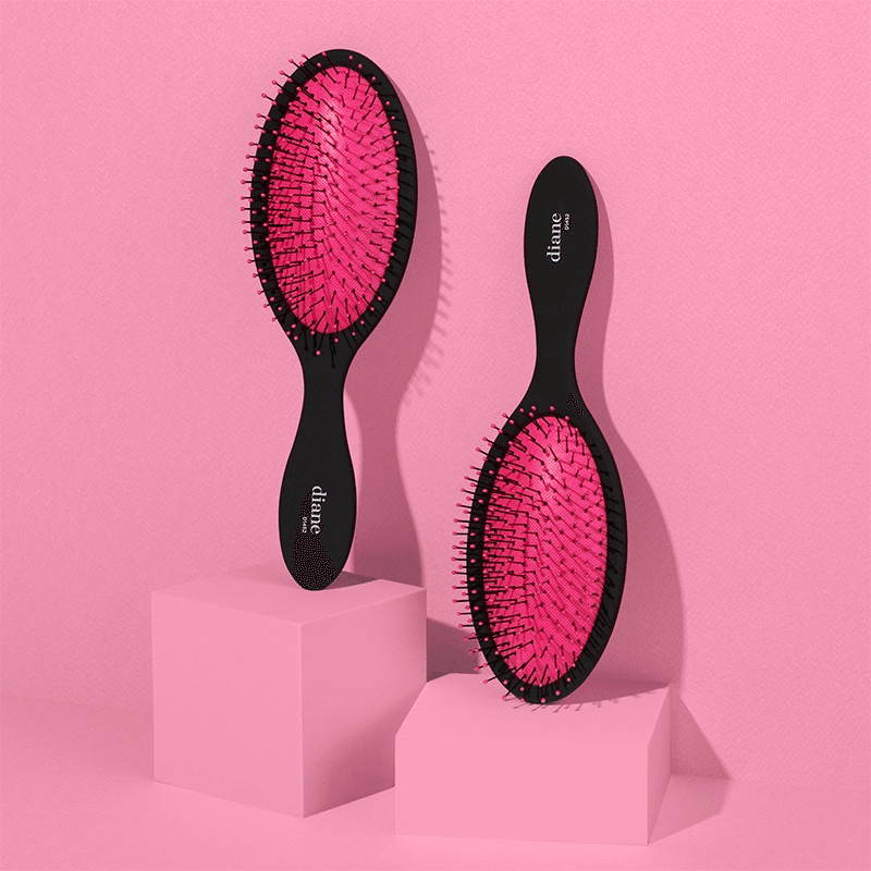 Electric Pink Oval Paddle Brush