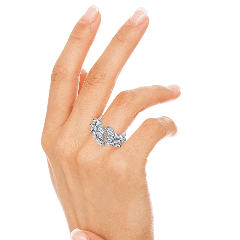 Marquise CZ 3Row Ring Size 7