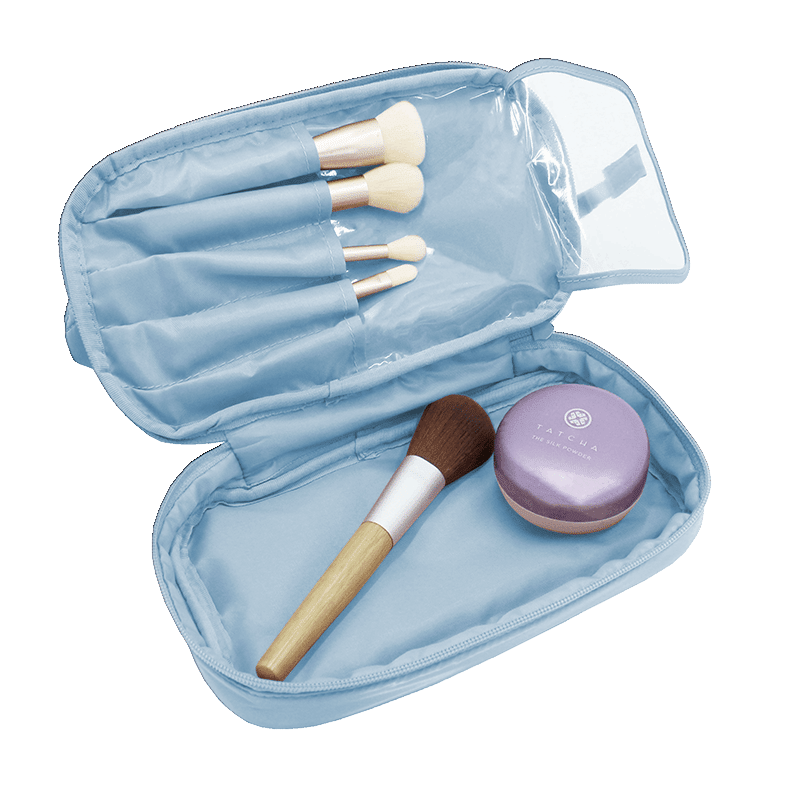 Metallic Beauty Case With Metallic Frame and Drop Bottom-ice