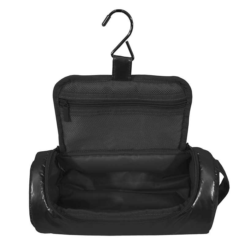 Chevron Barrel Hanging Toiletry - Black