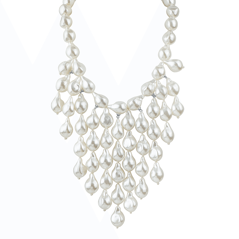 Baroque Pearl Glam Bib Necklace
