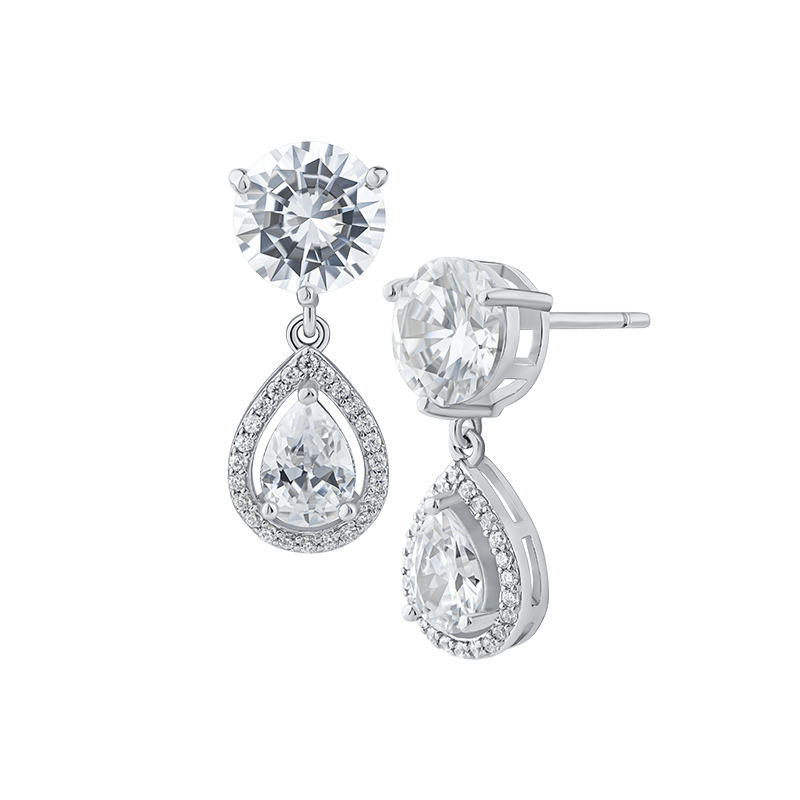 Delicate Dangle Cz Earrings