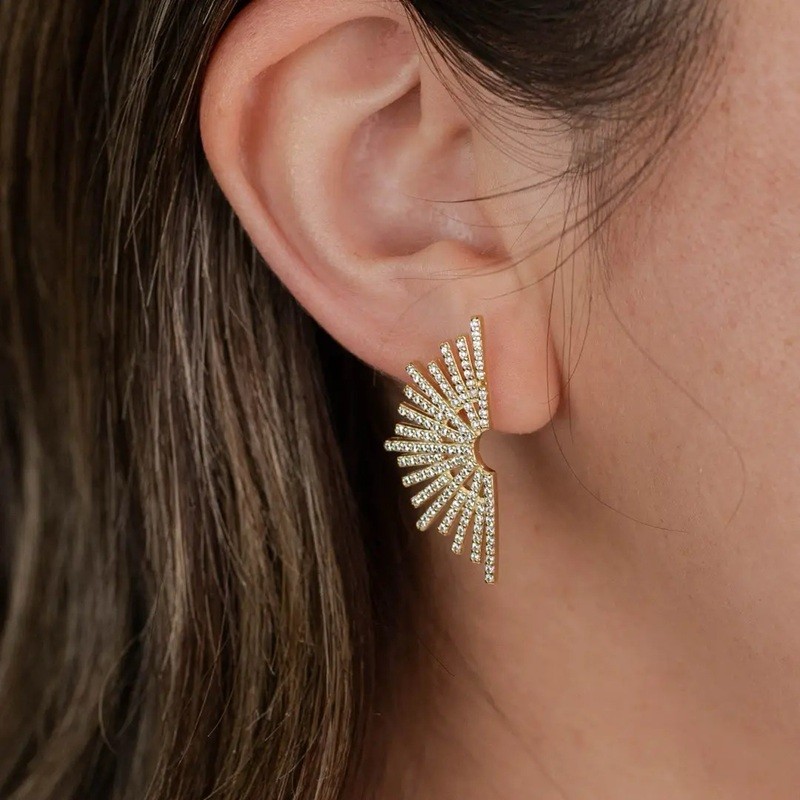 Celestial Sunburst Gold Earrings