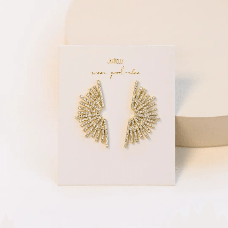 Celestial Sunburst Gold Earrings