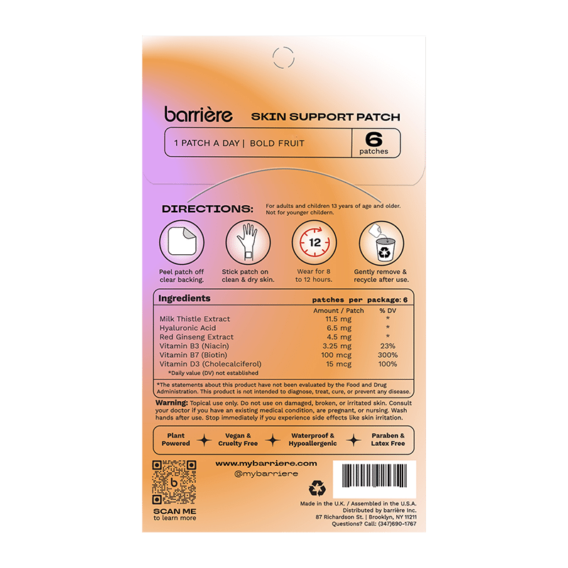 Skin Support Multivitamin Patch in Bold Fruit Print