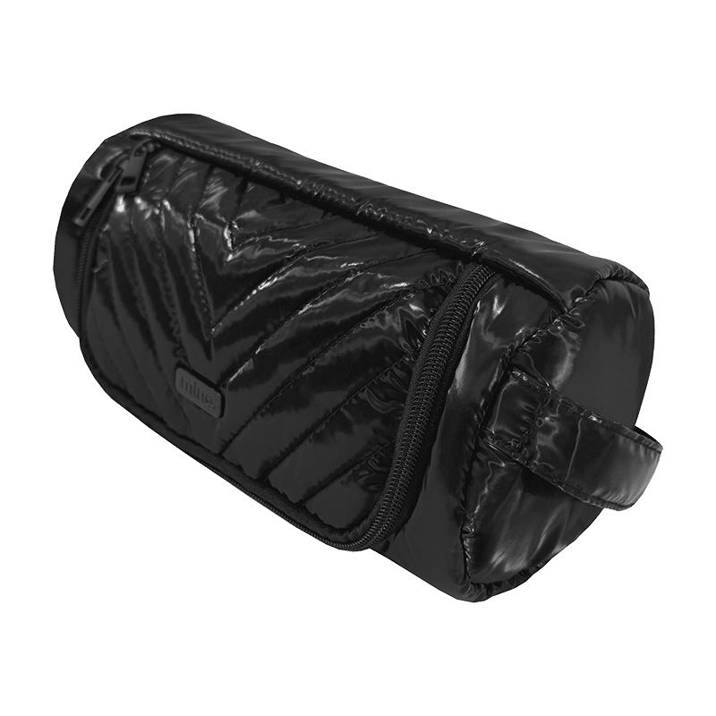 Chevron Barrel Hanging Toiletry - Black