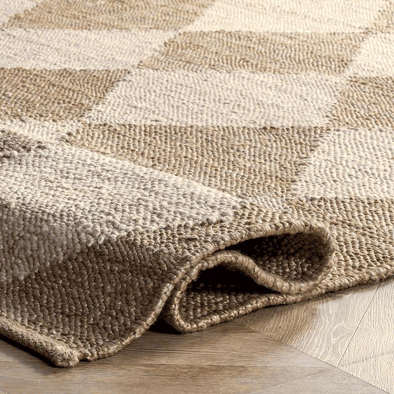 Louie Diamond Checkerboard Jute Area Rug