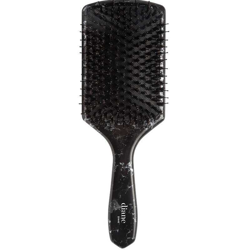 Black Marble Square Paddle Brush