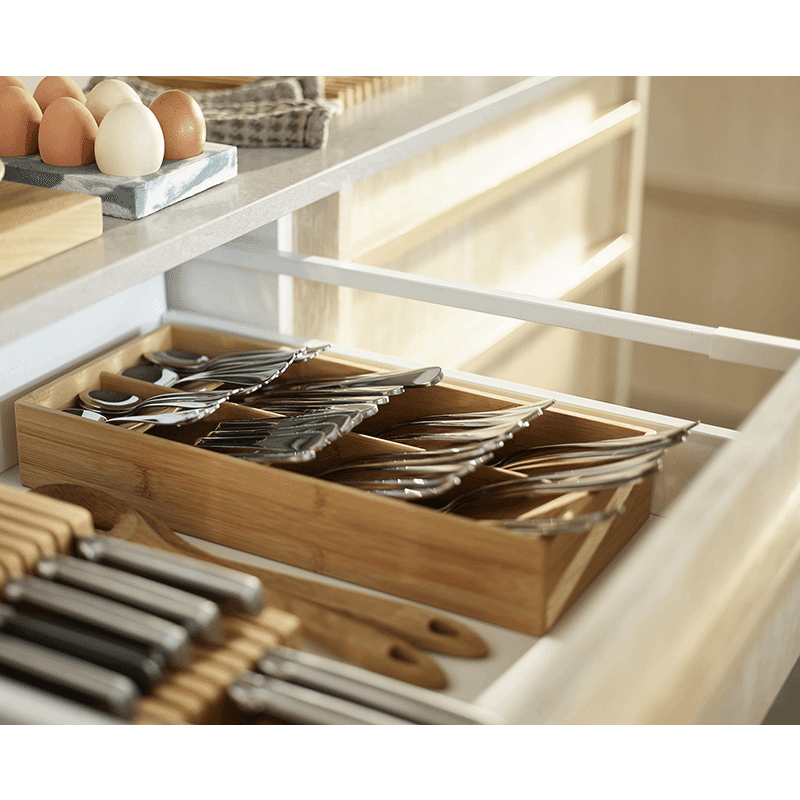 DrawerStore Compact Bamboo Cutlery Organizer