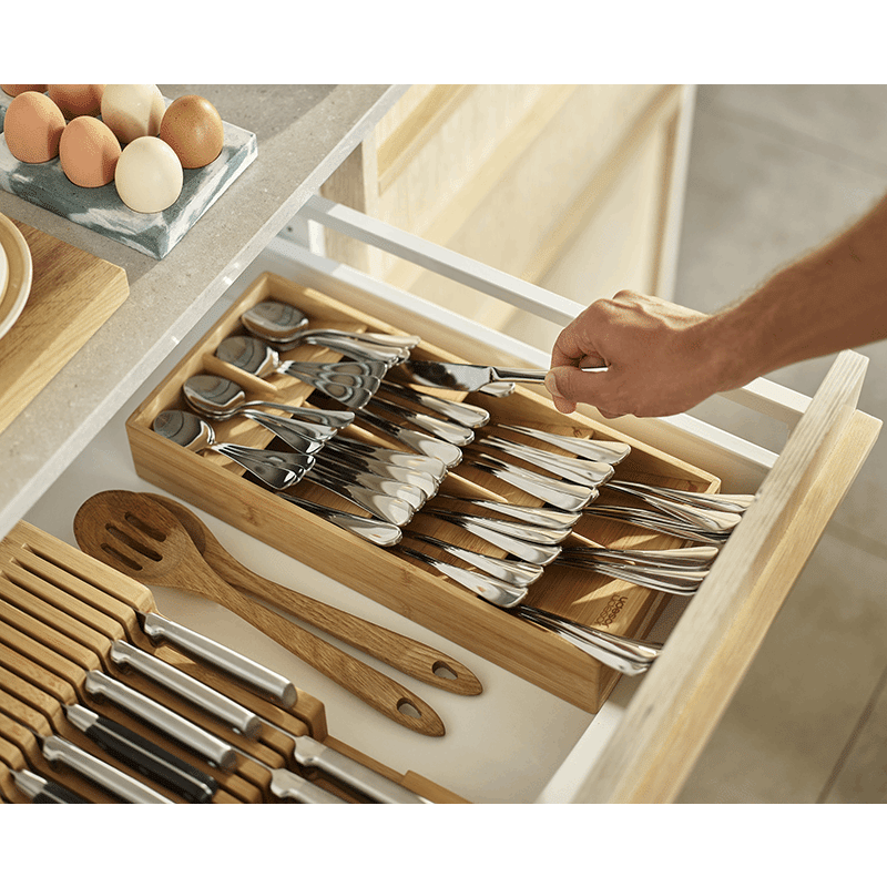 DrawerStore Compact Bamboo Cutlery Organizer