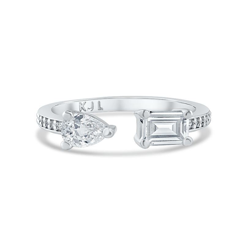 1 Cttw Multi Cz Open Front Ring Size 6