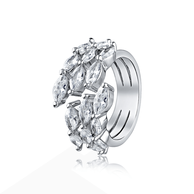 Marquise CZ 3Row Ring Size 7