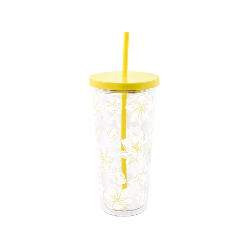 Tumbler with Straw, Magnolia