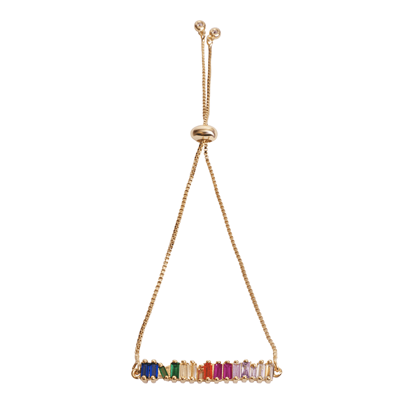 Stainless Steel Rosy Bar Bracelet