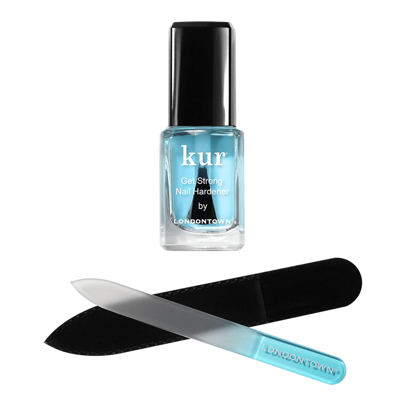 Get Strong Nail Hardener & Matching Clear Blue Glass Nail File
