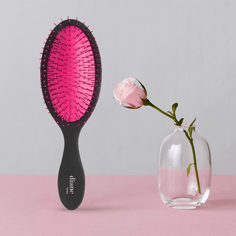 Electric Pink Oval Paddle Brush