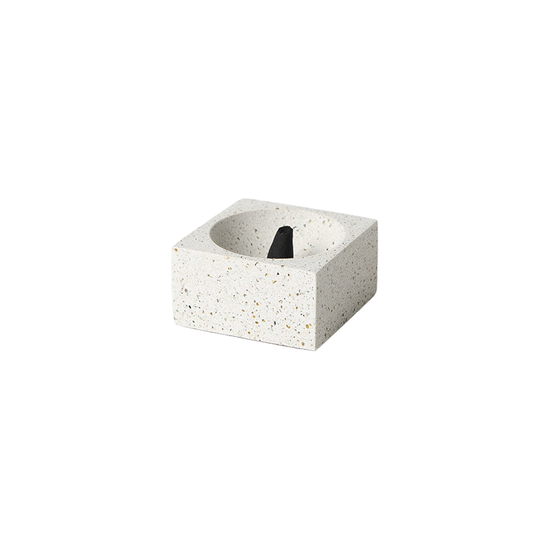 Square Incense Holder - White Terrazzo