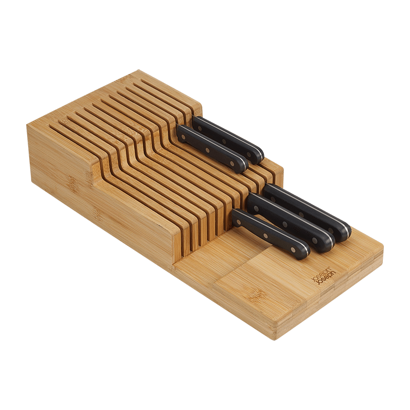 DrawerStore 2-Tier Bamboo Knife Organizer