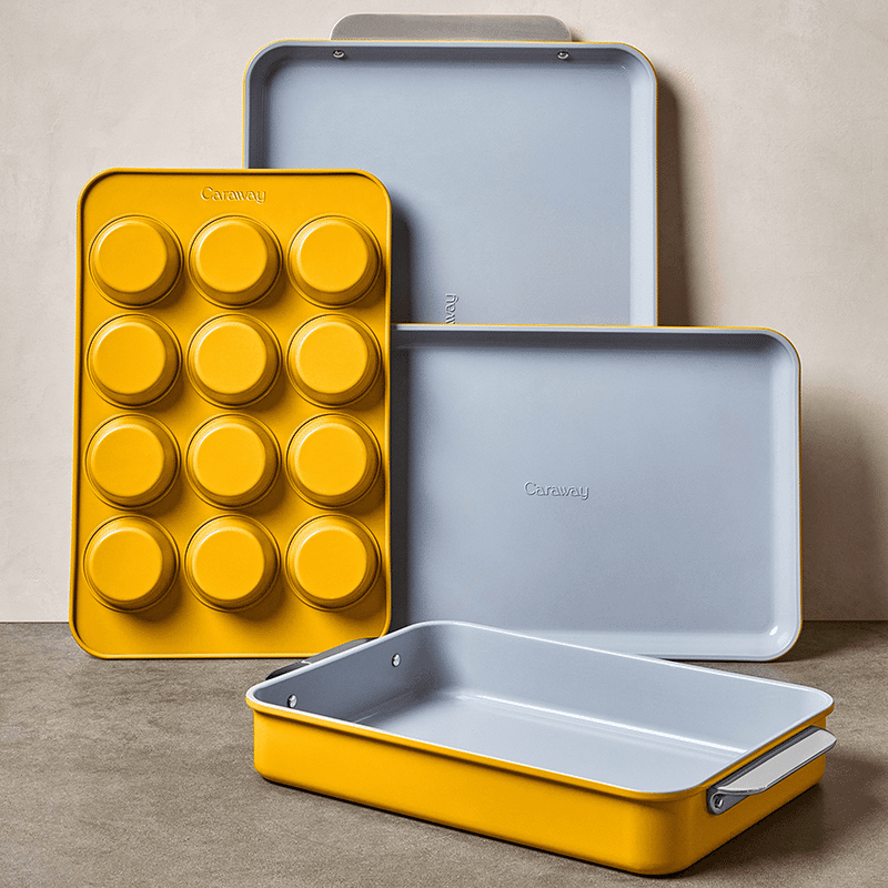 Non-Toxic Ceramic Non-Stick Half Bakeware Set - Marigold