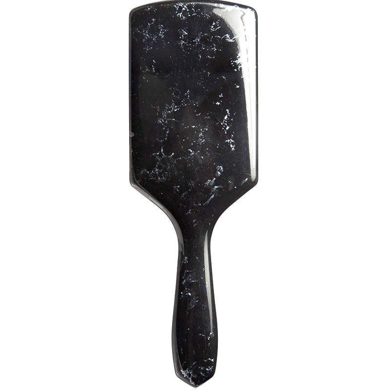Black Marble Square Paddle Brush