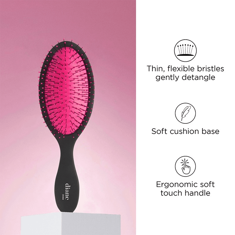 Electric Pink Oval Paddle Brush