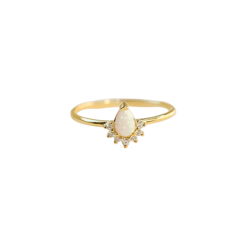 Gold Rings - Opal Burst CZ
