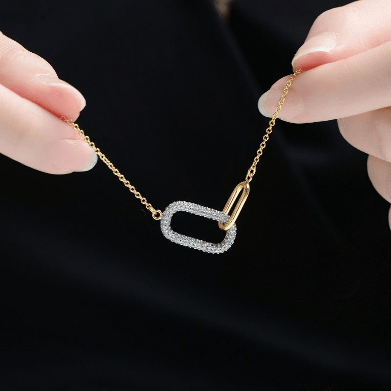 Gold Plated Interlocking Links Necklace